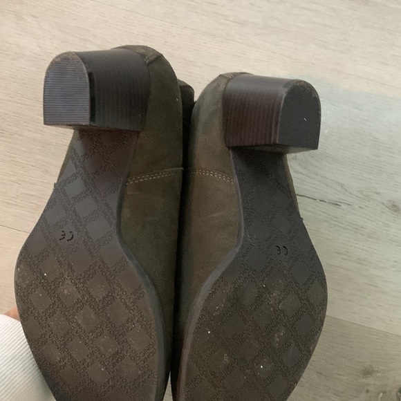 Vionic Madeline Exclusive Olive green size 8.5 Wide  tassels chunky Heels Zipper - Picture 8 of 12